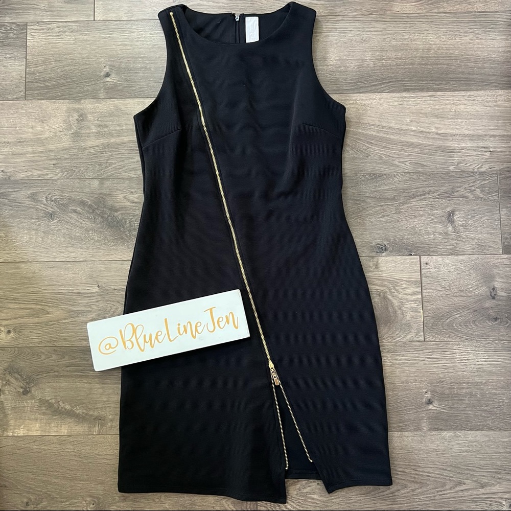 Superfoxx Black Dress with Gold Zipper
